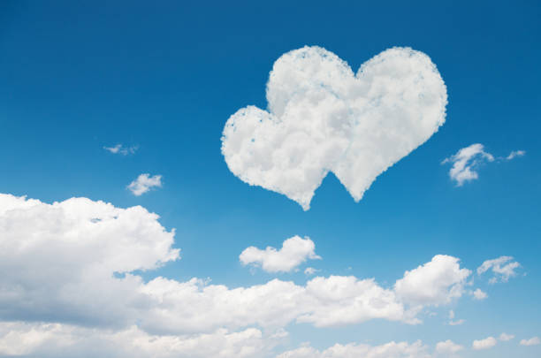 ハートの形の雲が２つ